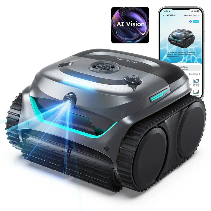 WYBOT C2 Vision Aspirateur de piscine robotisé avec vision AI et contrôle intelligent via application