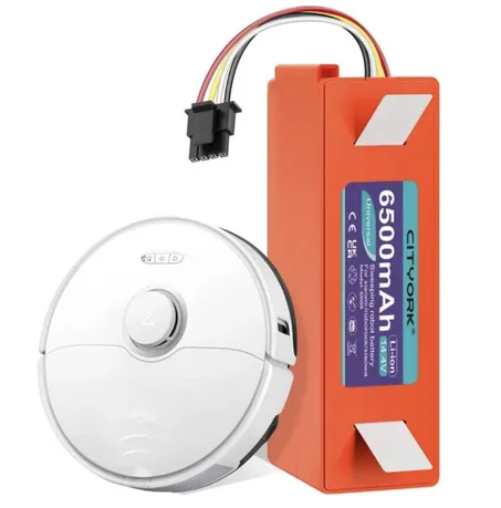 Batterie pour aspirateur robot - ZGEER - 6500mAh - 14,4V - Li-ion - Compatible Roborock S8/S7/S6/S5/Q5/Q7