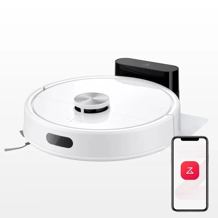 Roborock Q7 M5 (Q5 Pro Amélioré)Aspirateur Robot Laveur 10000 Pa, Double Anti-emmêlement, Navigation avec LiDAR Précis Blanc