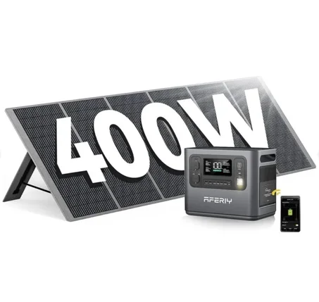 Générateur solaire - AFERIY - 2400W 2048Wh LiFePO4 - Panneau 400W - 13 sorties