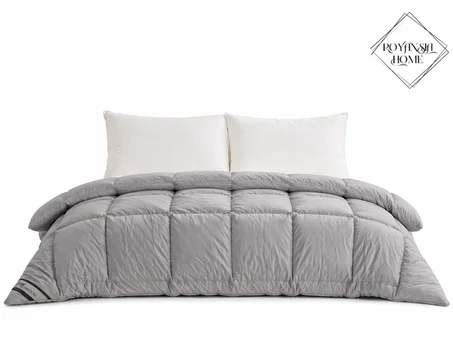 Couette 2 Places + 2 Taies d’Oreiller – Confort Chaleureux & Douceur Quotidienne - Gris