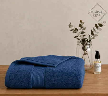 Serviette 50x90 – Douce & Absorbante – Idéale pour les Cheveux & le Visage - Bleu