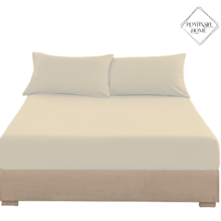 Drap-Housse 90x190 cm + 1 Taie d’Oreiller - Beige – Tissu Doux et Résistant – Confort & Style