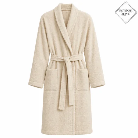 Peignoir de Bain – Douillet, Absorbant & Élégant  – Confort Total Après la Douche - Beige L