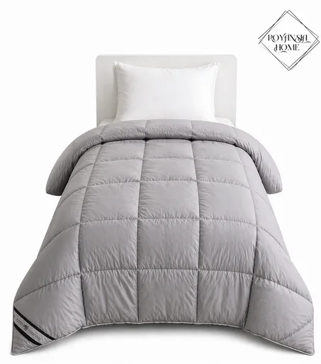 Couette 1 Place + 1 Taie d’Oreiller – Confort Chaleureux & Douceur Quotidienne - Gris°P¨M£µ