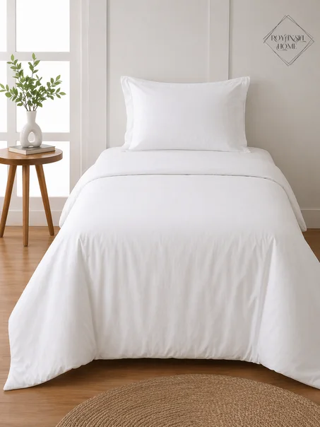 Housse de Couette 1 Place – Protection Élégante & Confort Doux - Blanc