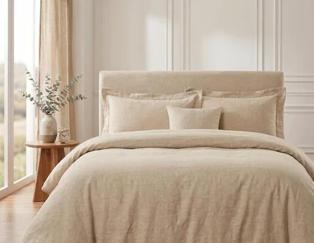 Housse de Couette 2 Places 220x240 cm – Élégance, Protection & Confort - Beige