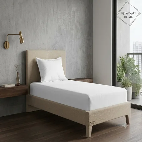 Drap-Housse 90x190 cm-Blanc + 1 Taie d’Oreiller – Tissu Doux et Résistant – Confort & Style