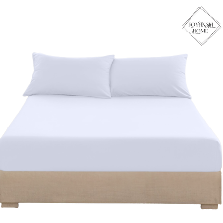 Drap-Housse 160x200 cm + 2 Taies d’Oreiller- Blanc – Confort Haut de Gamme – Tissu Doux et Résistant