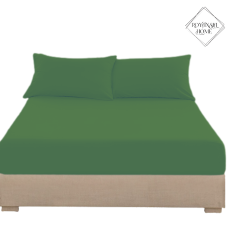 Drap-Housse 160x200 cm + 2 Taies d’Oreiller- Vert – Confort Haut de Gamme – Tissu Doux et Résistant
