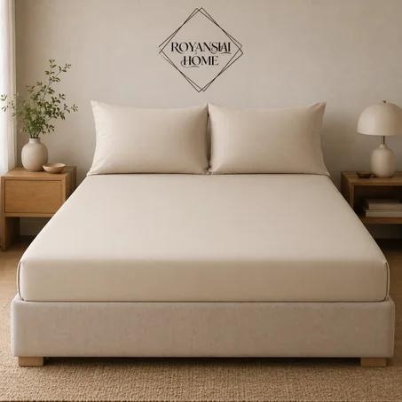 Drap-Housse 140x200 cm + 2 Taies d’Oreiller - Beige – Confort Doux & Pratique – Tissu Résistant