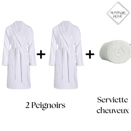 Pack Duo Confort – Pour les moments à deux, "2 Peignoirs + Serviette Cheuveux"