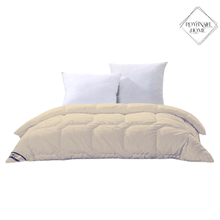 Couette 2 Places + 2 Taies d’Oreiller – Confort Chaleureux & Douceur Quotidienne - Beige