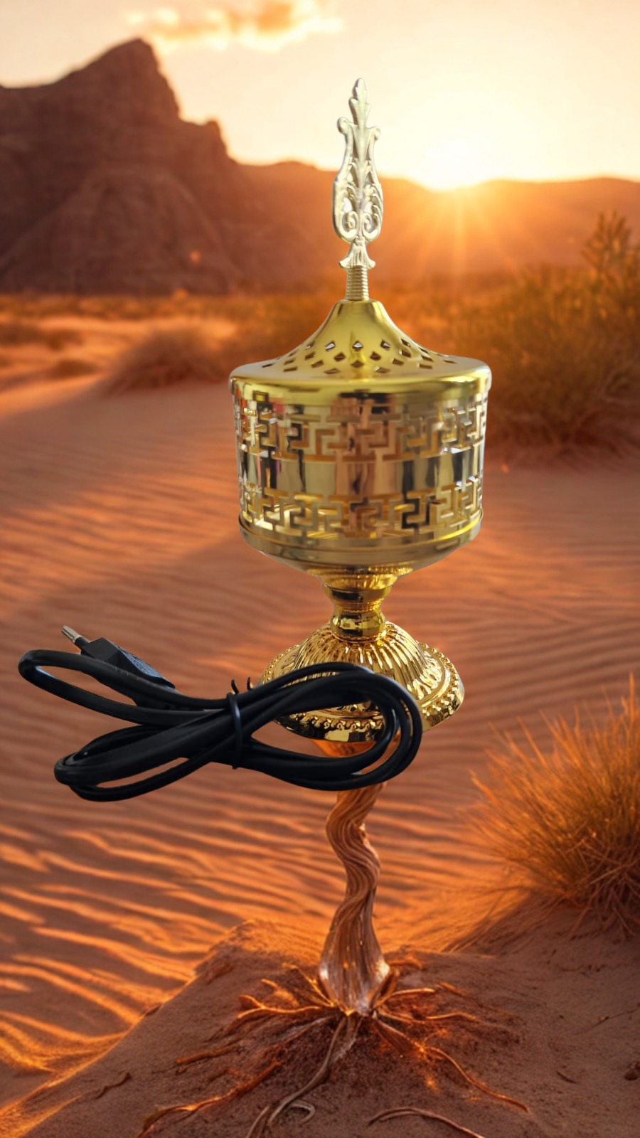 مبخرة كهربائية فاخرة بتصميم ذهبي