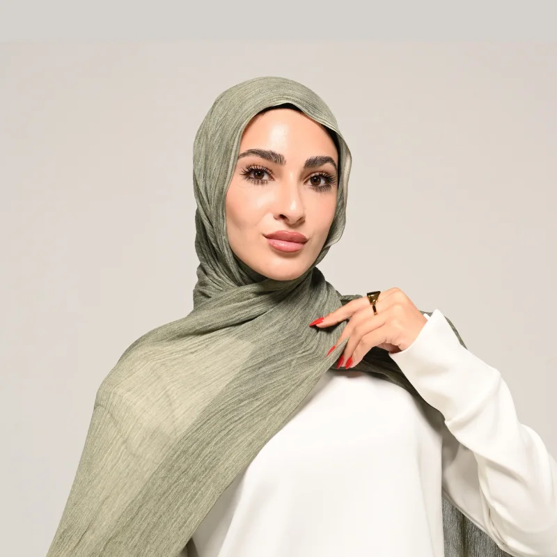 الشال التايلندي ( لون أخضر زيتي)