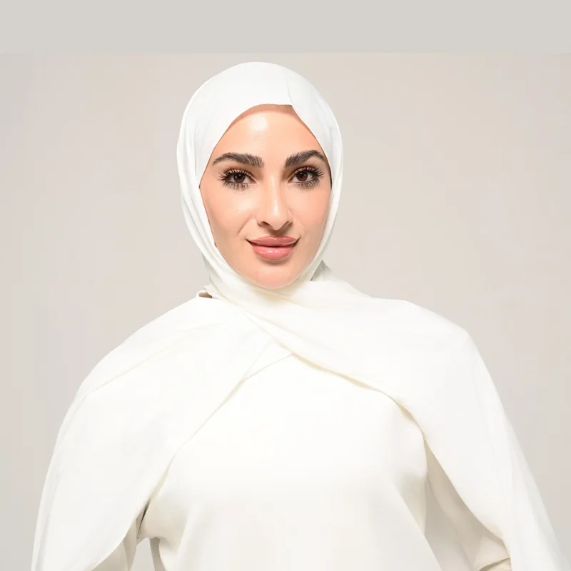 شال سارة ( لون ابيض ناصع)