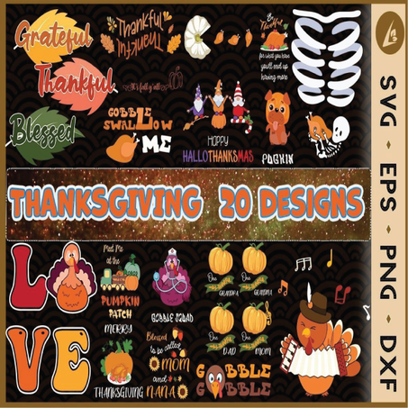 Thanksgiving Bundle SVG 20 Designs