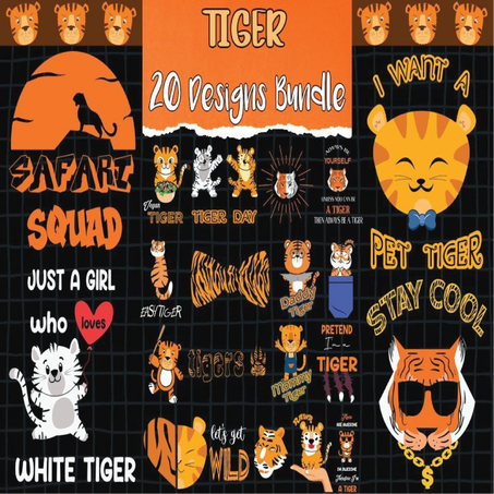 Tiger Bundle SVG 20 Designs