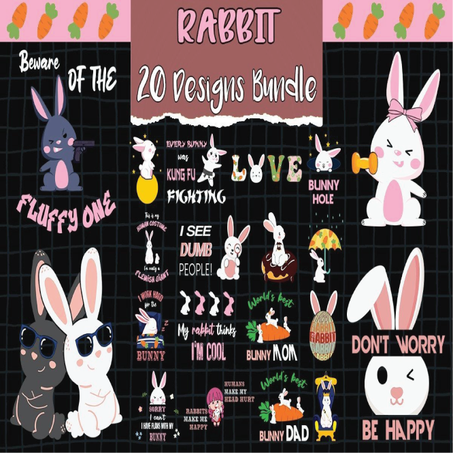 Rabbit Bundle SVG 20 Designs