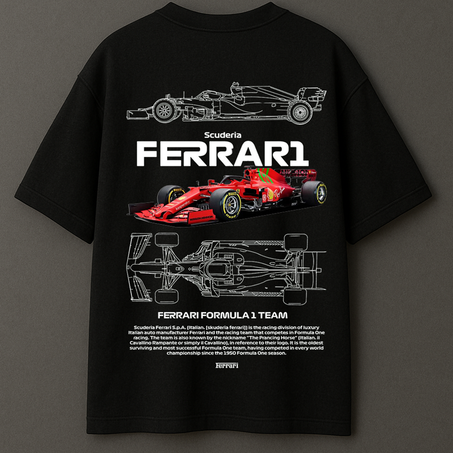 T-shirt Ferrari F1 – Style Racing Élégant pour Passionnés de Vitesse