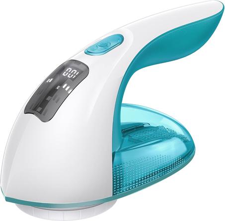 Afeitadora de tela recargable y removedor de pelusas, afeitadora de suéter ajustable de 3 velocidades con cuchillas de acero inoxidable reemplazables de 6 hojas, malla grande de 2.6 pulgadas,