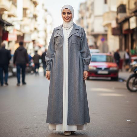 معطف رمادي نسائي شتوي أنيق (milfa cachemire)