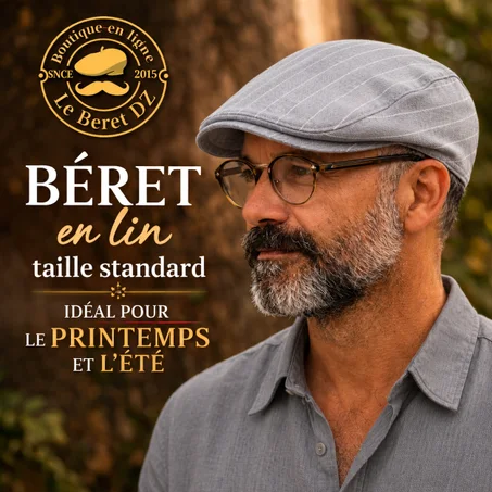 beret bec de canard gris claire a rayures