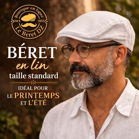 Beret Blanc En Lin Standard
