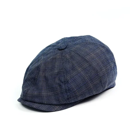 Beret Bleu Nuit a carreaux ANGLAIS