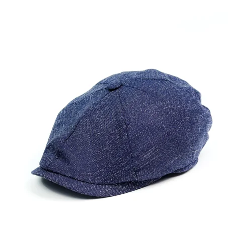 Beret Bleu Nuit a Petits Points blanc ANGLAIS