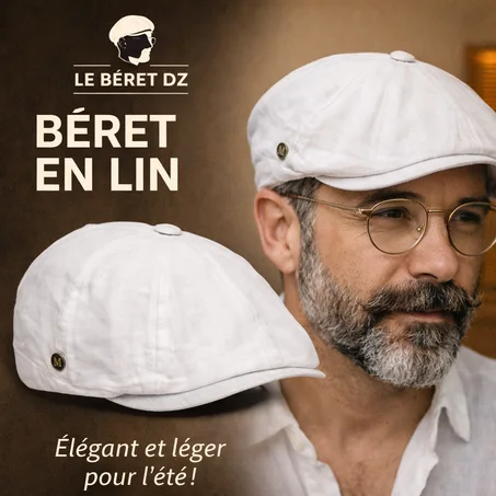 Beret Blanc Peaky Blinders Blanc en Lin