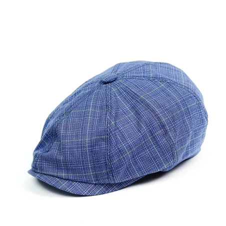 Beret Bleu claire a carreaux ANGLAIS