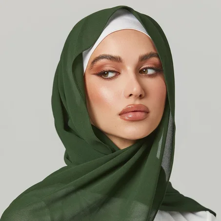 Châle Crêpe De Soie -  Vert Menthe