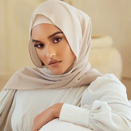 Châle Crêpe De Soie - Beige Clair