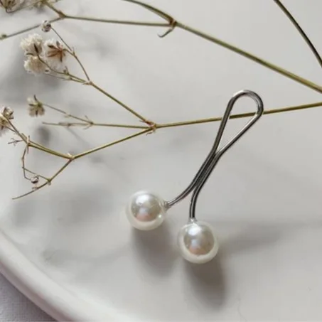 Pince Hijab Ronde - Perle Blanche