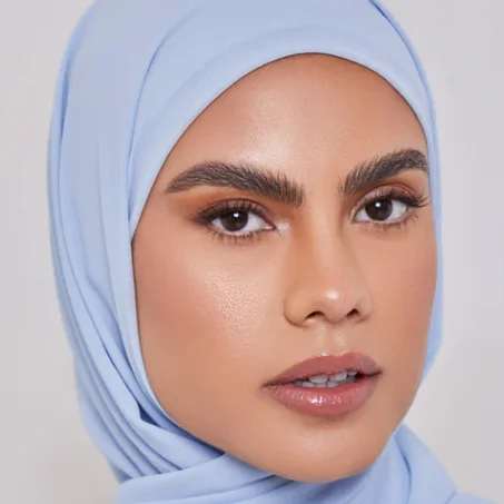 Châle Crêpe De Soie - Bleu Ciel