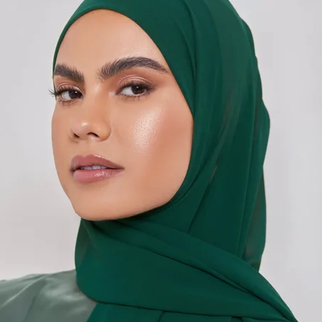 Châle Crêpe De Soie -  Vert Royal