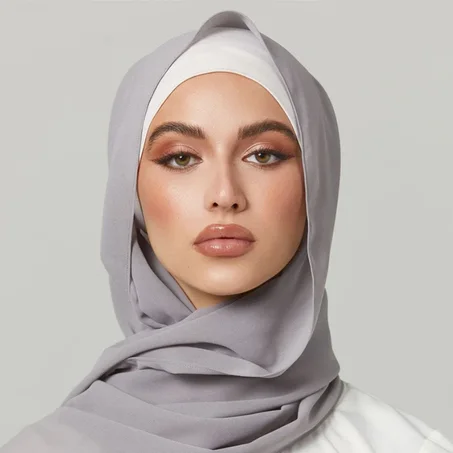 Châle Crêpe De Soie - Gris Clair