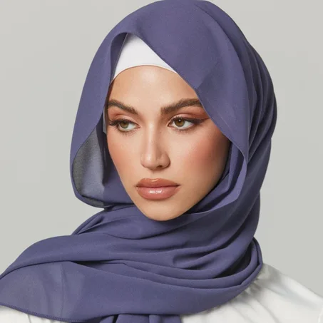 Châle Crêpe De Soie - Bleu Azur