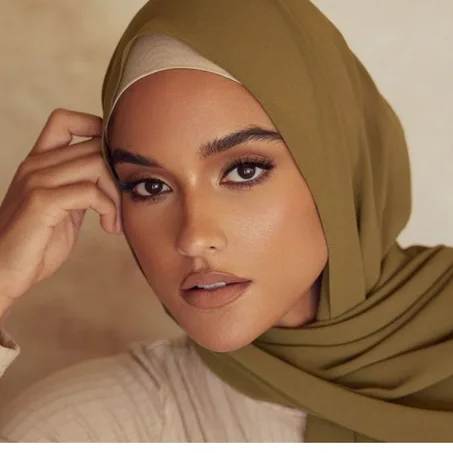 Châle Crêpe De Soie -  Vert Olive