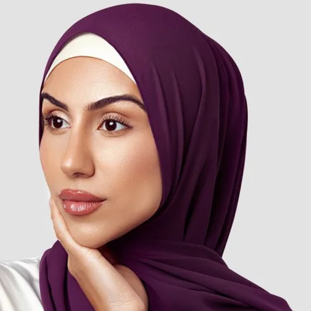 Châle Crêpe De Soie - Mauve Foncé