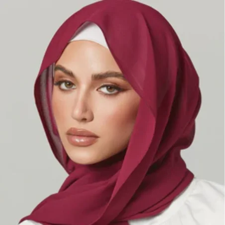 Châle Crêpe De Soie -  Rubis