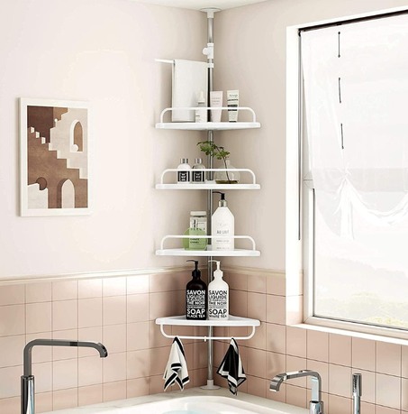 رفوف تنظيم زوايا الحمام بشكل جذاب و راقي، مواد التصنيع بجودة عالية