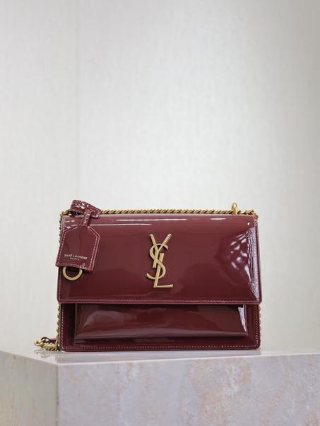 sac ysl sunset verni bordeau