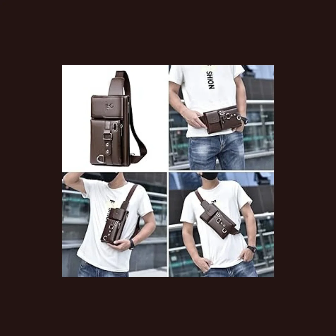 حقيبة كتف رجالية أنيقة من الجلد – عملية وعصرية