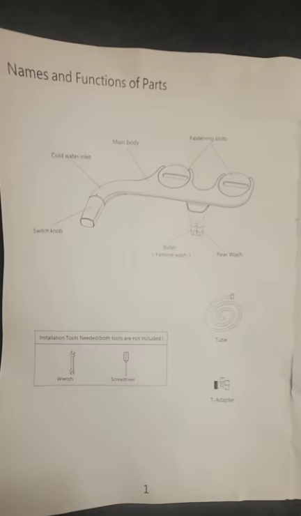 Accessoire Bidet– Pulvérisateur Douchette Toilette Ultra-Mince à Double Buse, Pression Réglable.