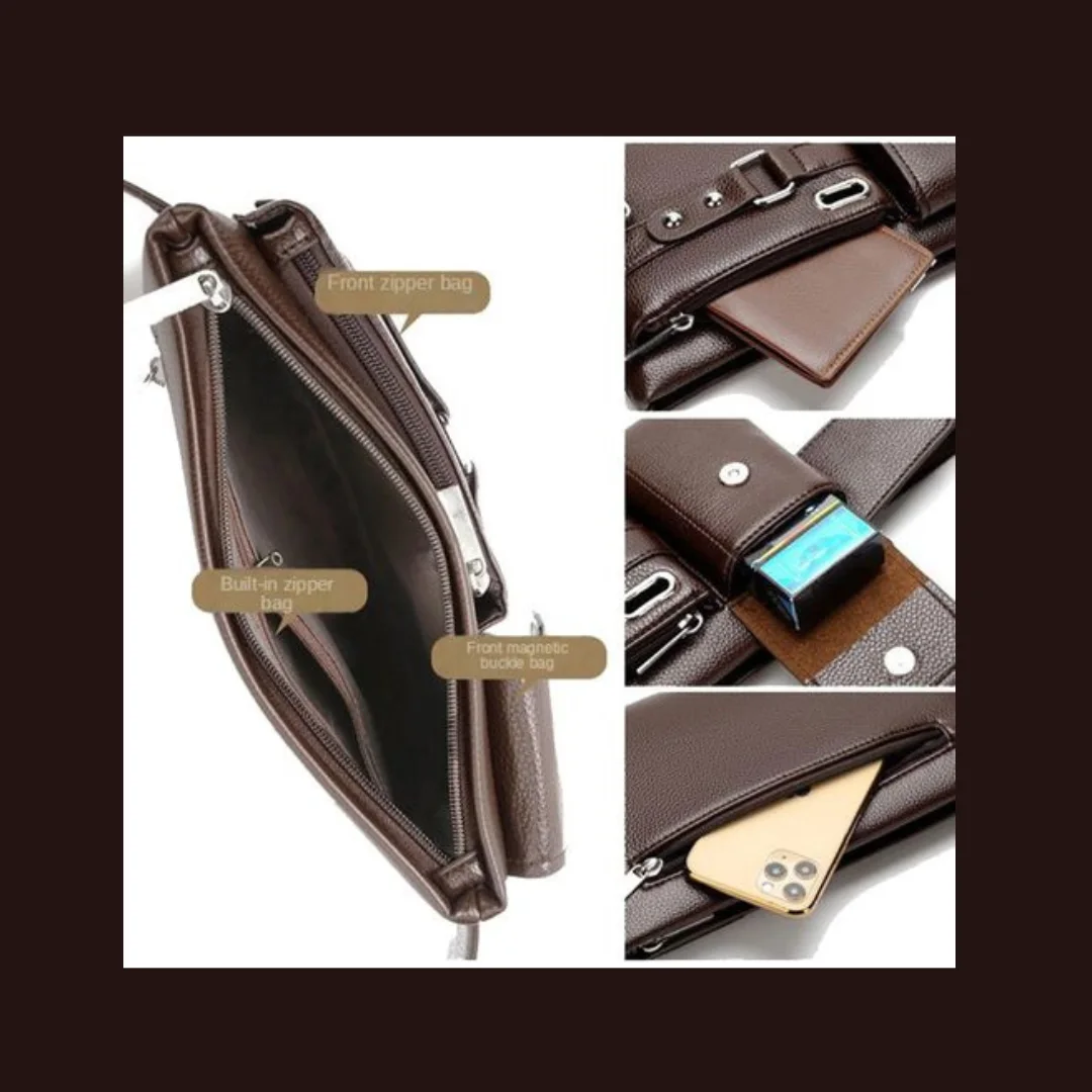 حقيبة كتف رجالية أنيقة من الجلد – عملية وعصرية