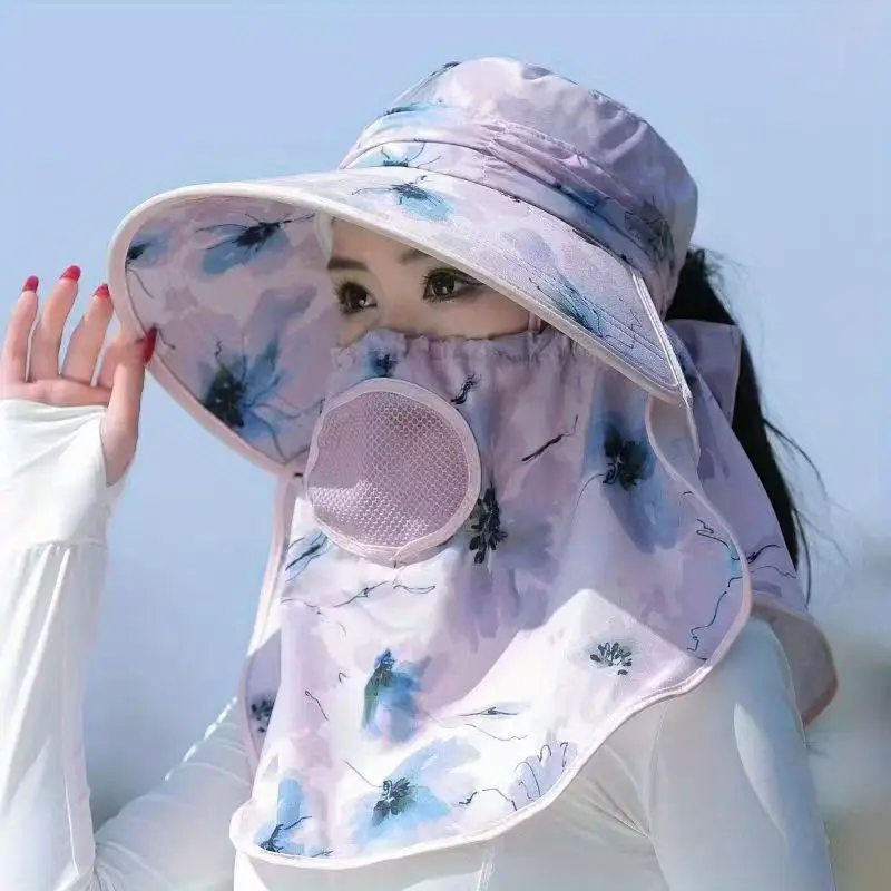 قبعة للنساء لحماية الوجه والرقبة