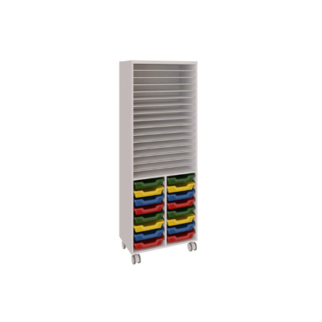 Cabinet de rangement avec étagère et 16 paniers