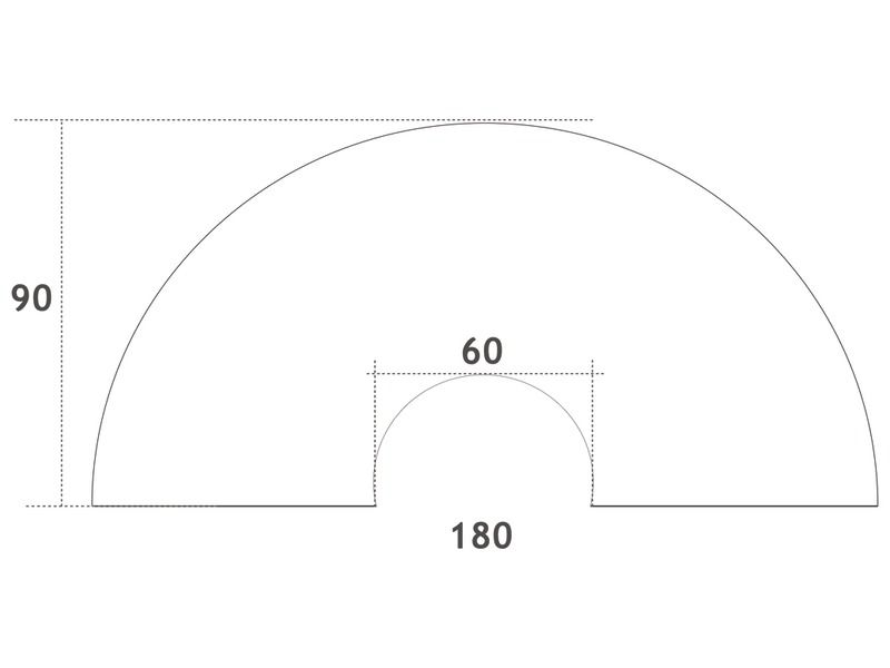 Table Demi-cercle 180x90 cm